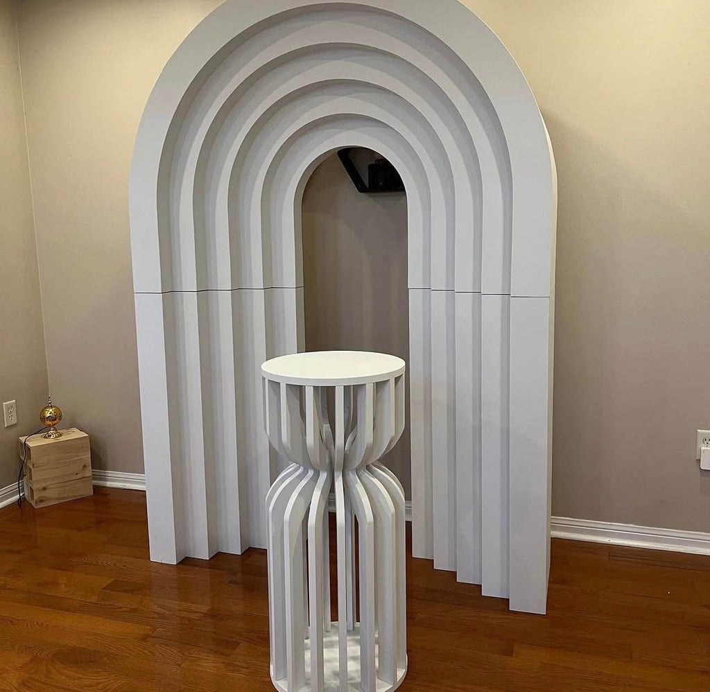 White 3D Layered Arch Backdrop(open center)