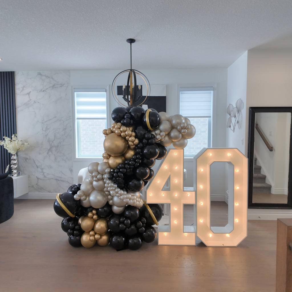 Grab and Go Balloon Garland- Luxury Black and Gold